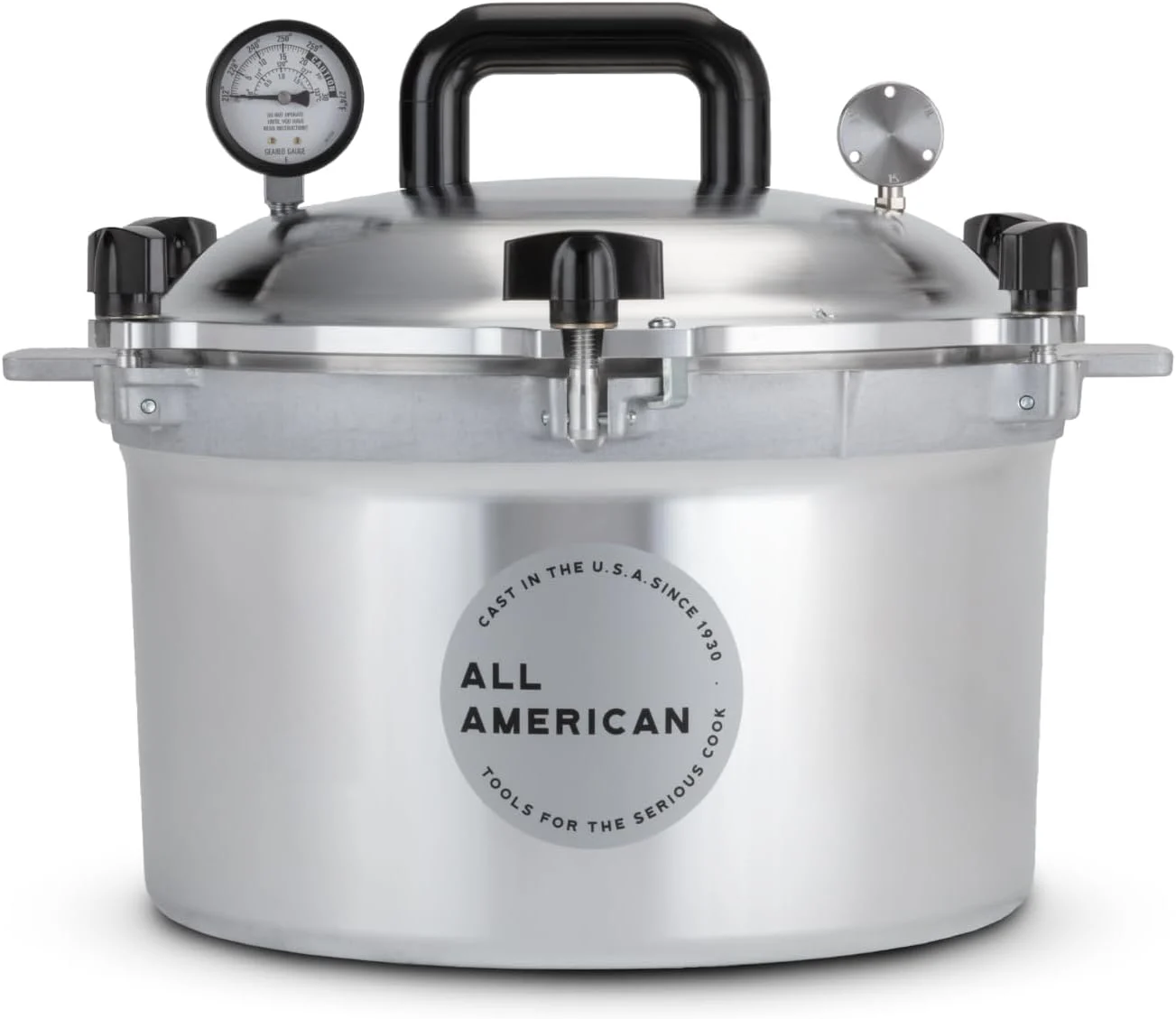 All American 1930: 15.5qt Pressure Cooker/Canner (The 915) – Exclusive Metal-to-Metal Sealing System – Easy to Open & Close – Suitable for Gas, Electric, or Flat Top Stoves – Made in the USA