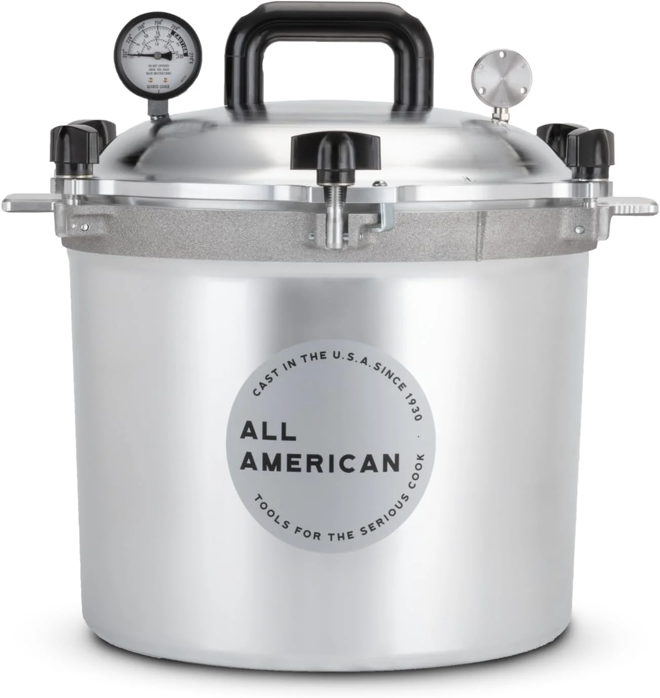 All American 1930: 21.5qt Pressure Cooker/Canner (The 921) – Exclusive Metal-to-Metal Sealing System – Easy to Open & Close – Suitable for Gas, Electric, or Flat Top Stoves – Made in the USA
