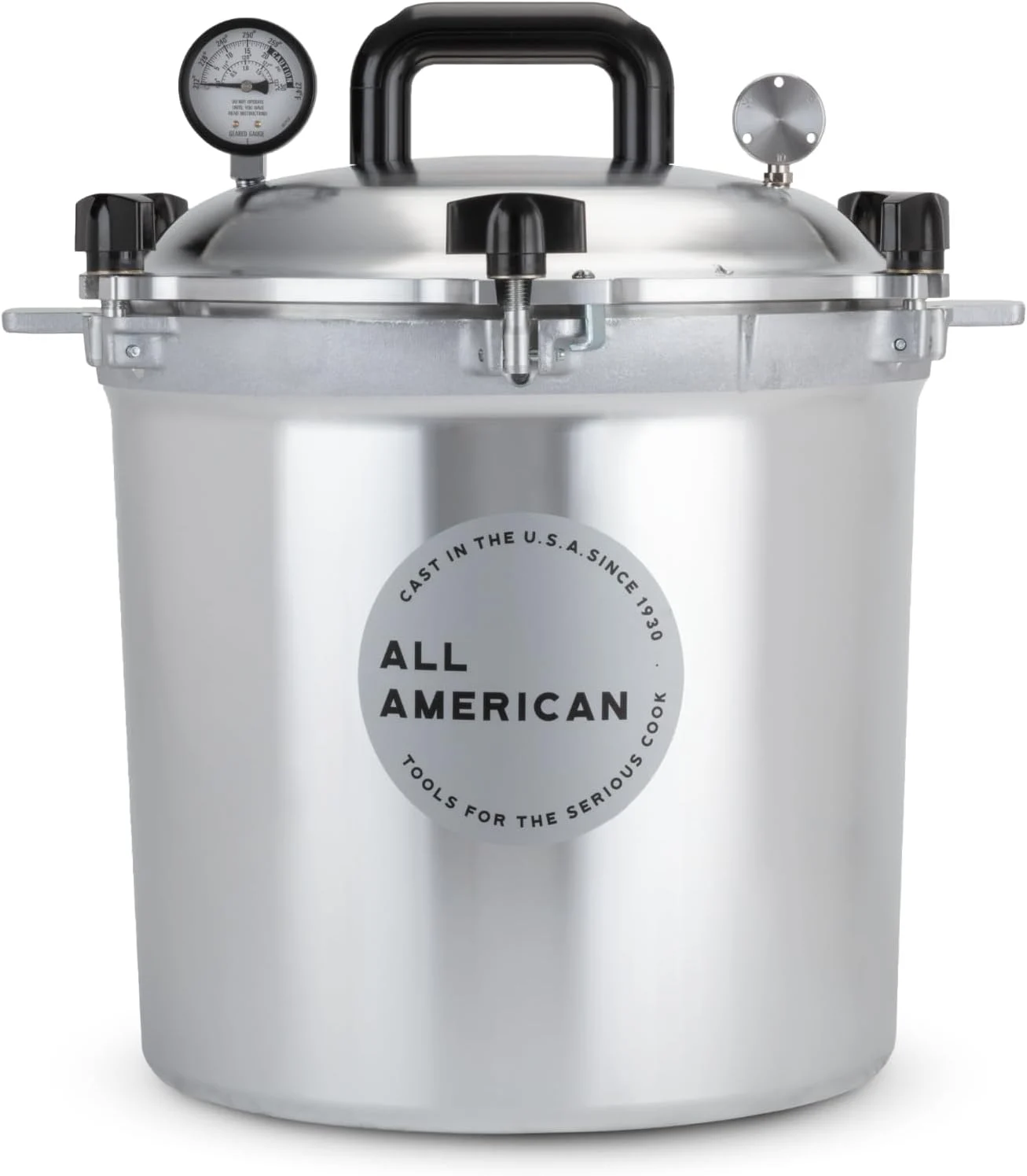 All American 1930: 25qt Pressure Cooker/Canner (The 925) – Exclusive Metal-to-Metal Sealing System – Easy to Open & Close – Suitable for Gas, Electric, or Flat Top Stoves – Made in the USA