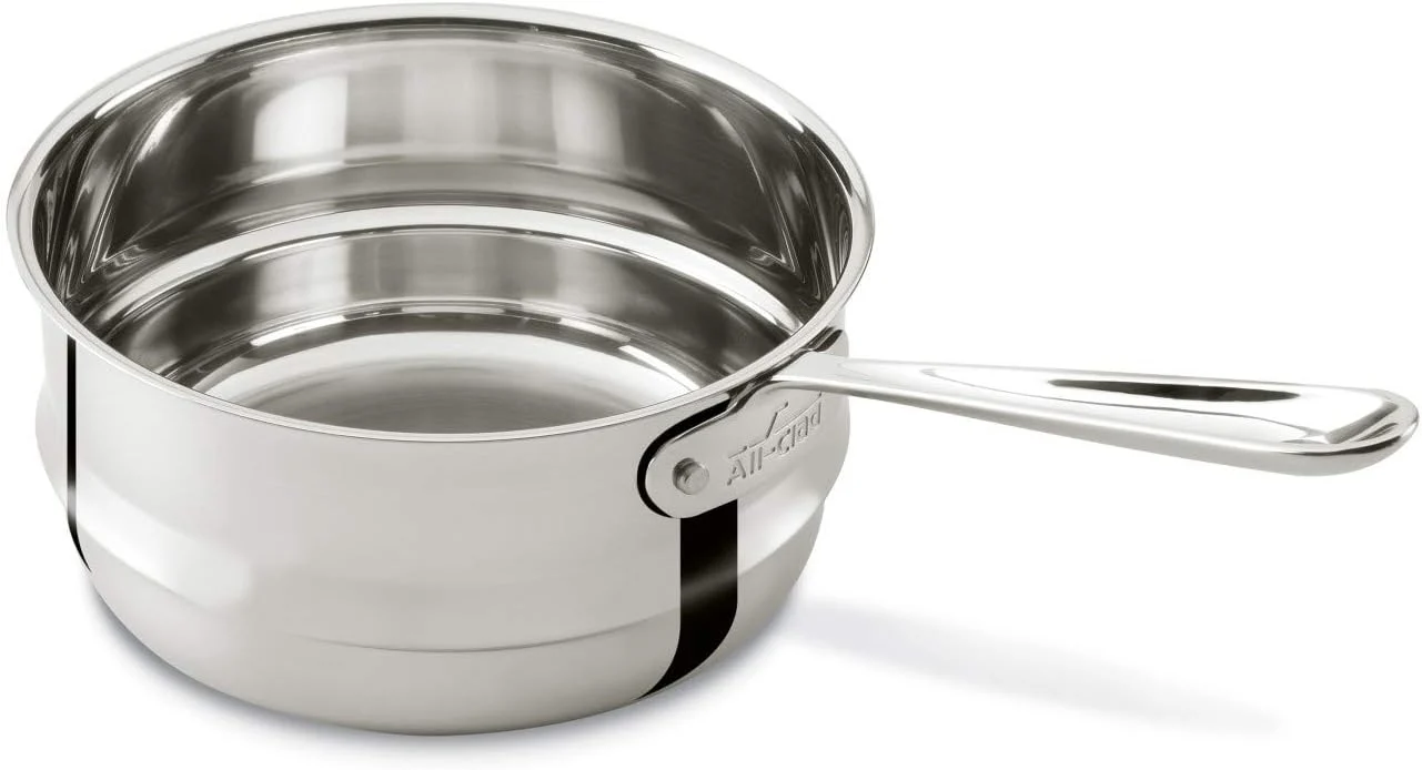 All-Clad Specialty Stainless Steel Double Boiler Insert 3 Quart Induction Oven Broiler Safe 400F Pots and Pans, Cookware Silver