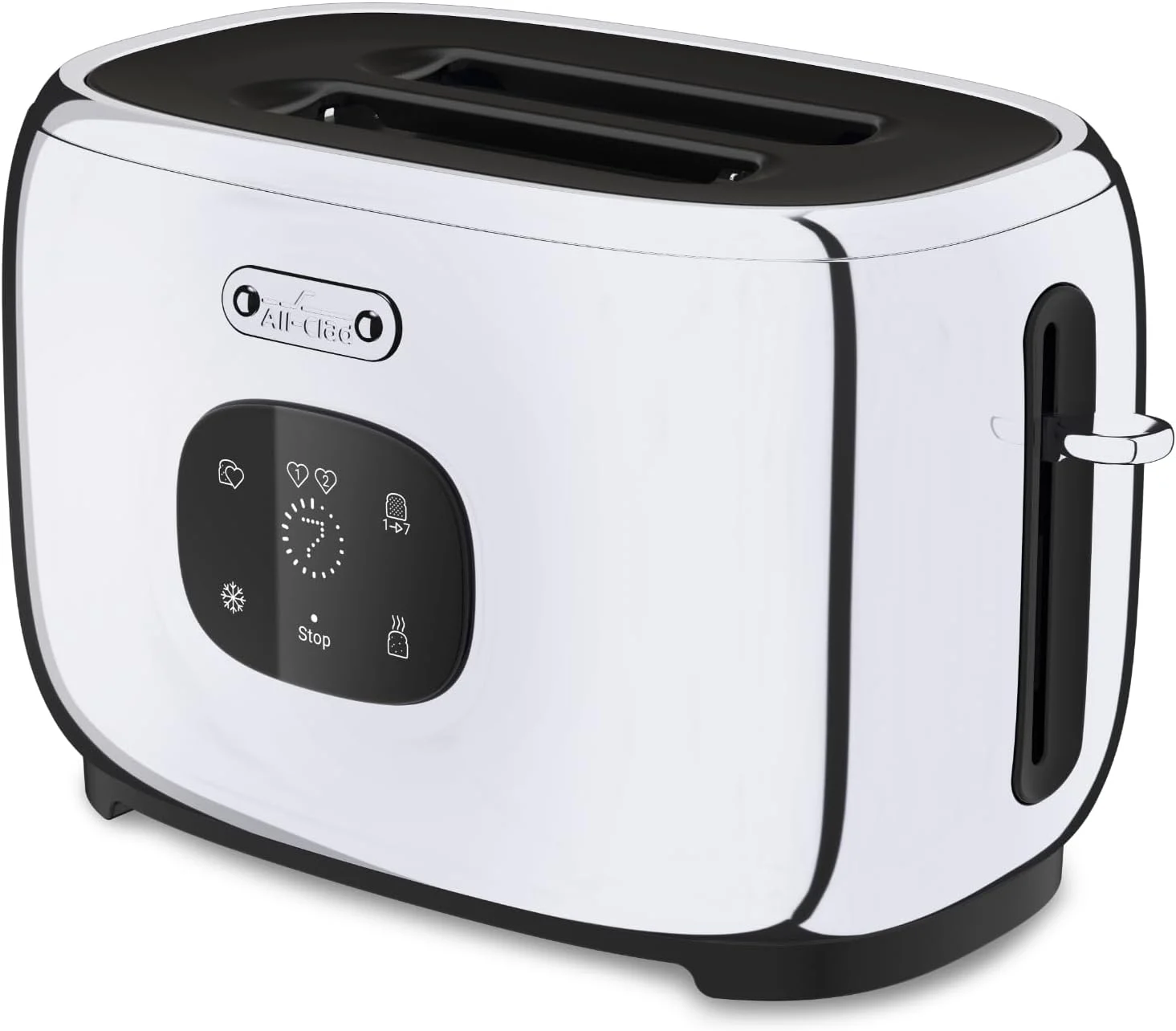 All-Clad TJ883D51 Stainless Steel Toaster, 2 Slot, Removable Crumb Tray, 850 Watts, 7 Browning Levels, Intuitive Touchscreen, Extra High Lift, Silver