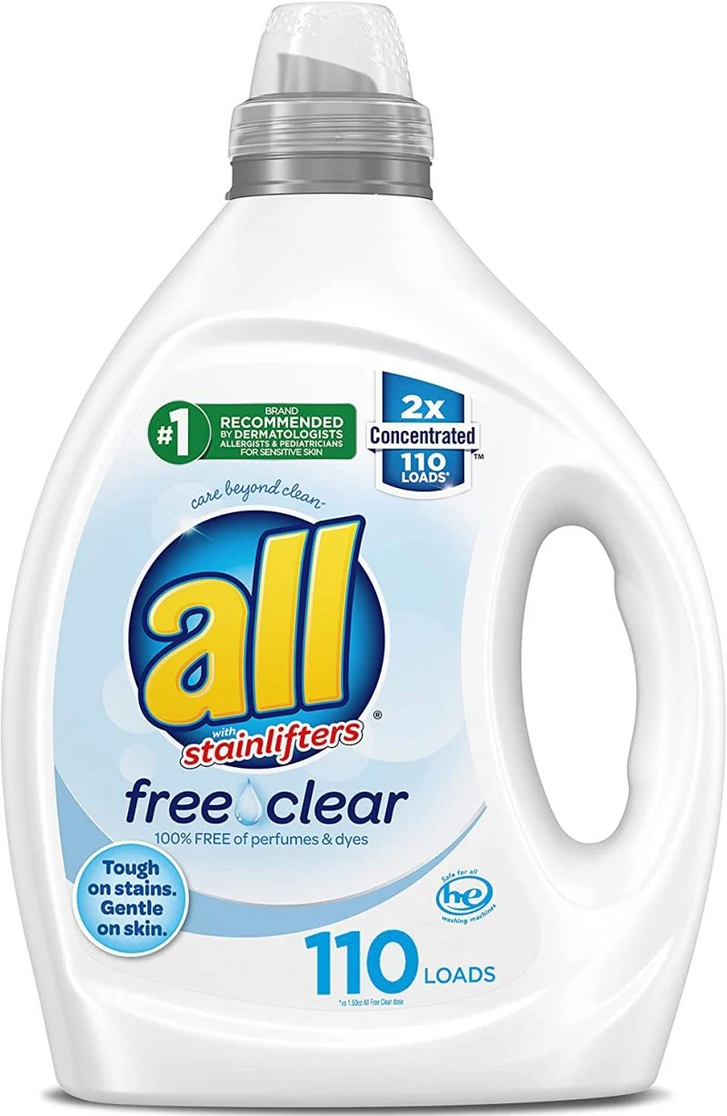 All Liquid Laundry Detergent, Free Clear for Sensitive Skin, 110 Loads