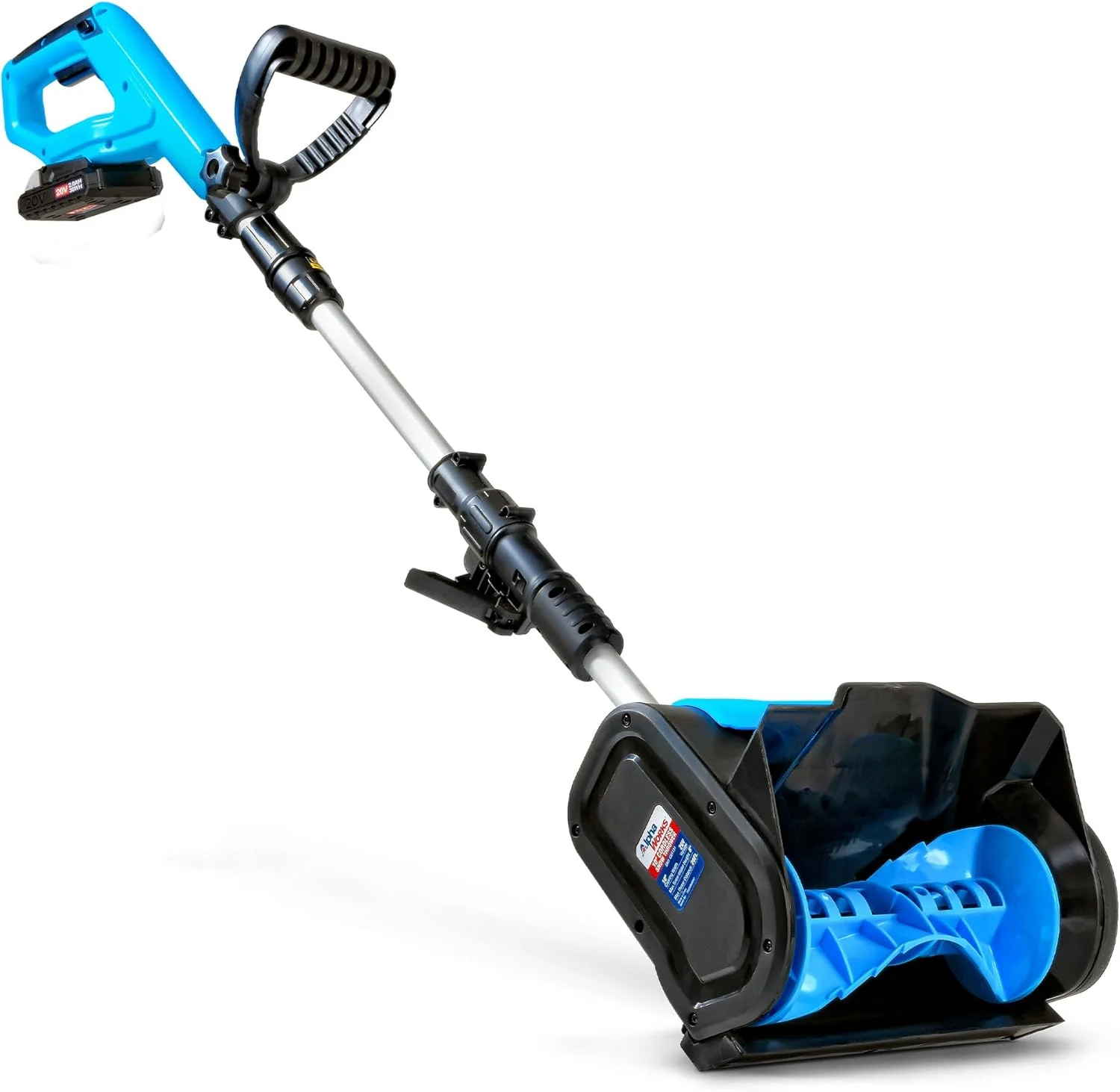 AlphaWorks Cordless Snow Shovel, 20V 2Ah DC Electric Snow Thrower – Removable Battery, Lightweight Design, 10″x5″ Clearing Path, 25 ft Throwing Distance, 300 lbs/Min Capacity (2024)