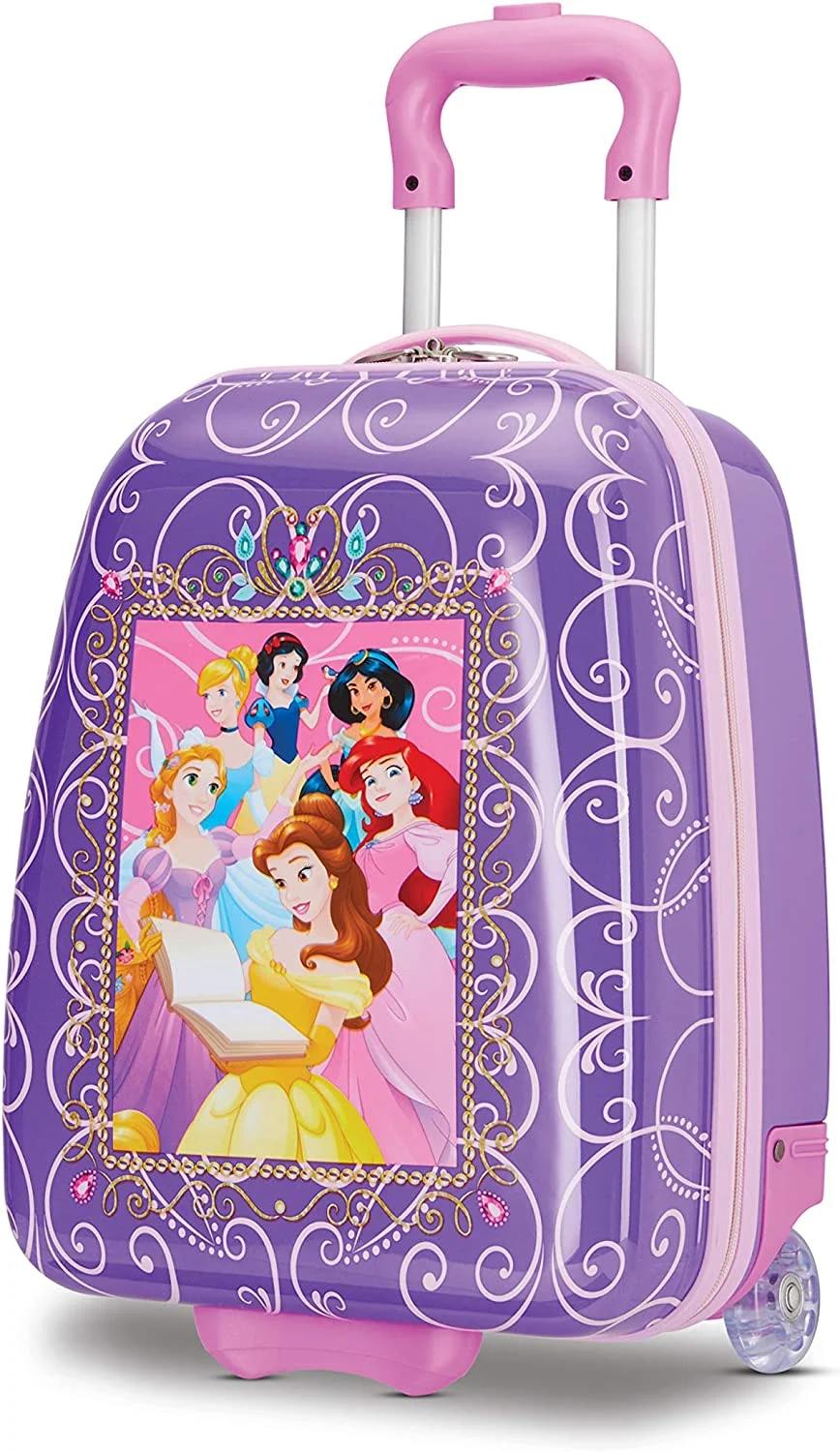 American Tourister Kids’ Disney Hardside Upright Luggage, Princess 2, 16″