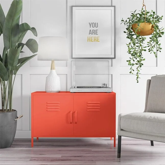 Ameriwood Home  Cache 37.04-in W x 25.2-in H x 15.75-in D Steel Full Storage Lockers, Orange Cabinet