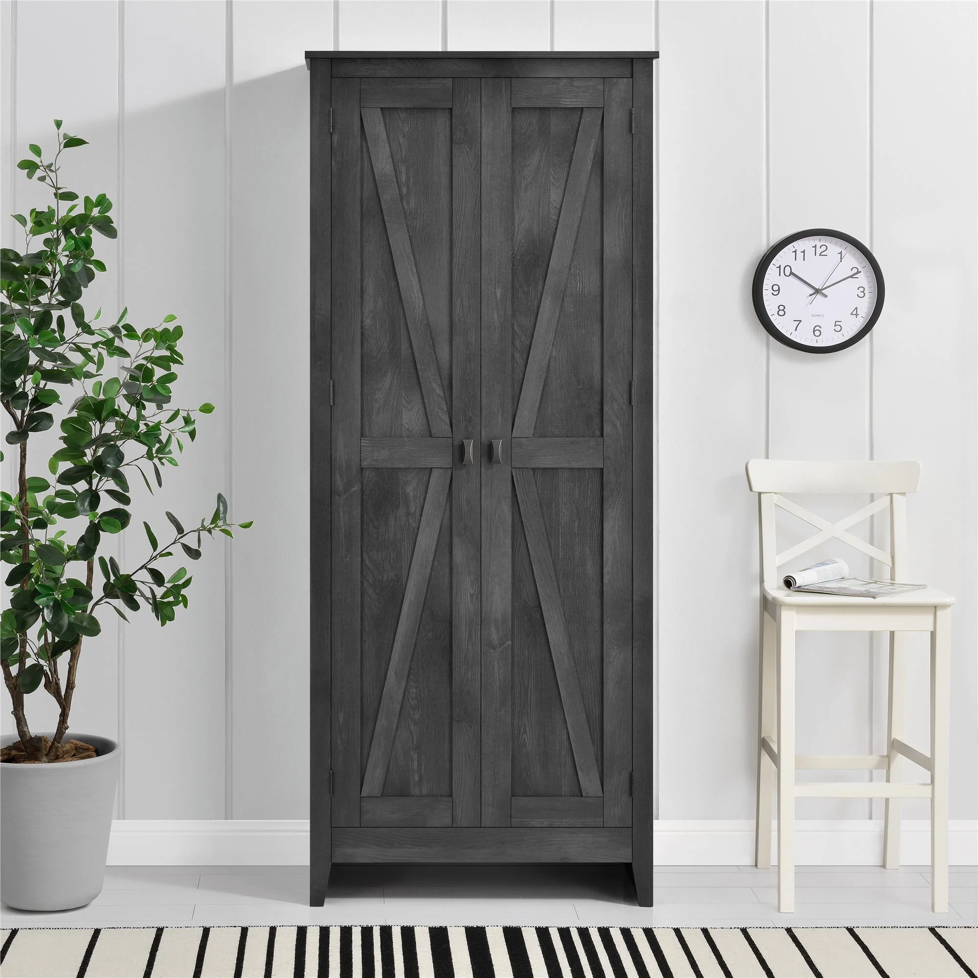 Ameriwood SystemBuild Farmington 31.5″ Wide Storage Cabinet, Rustic Gray