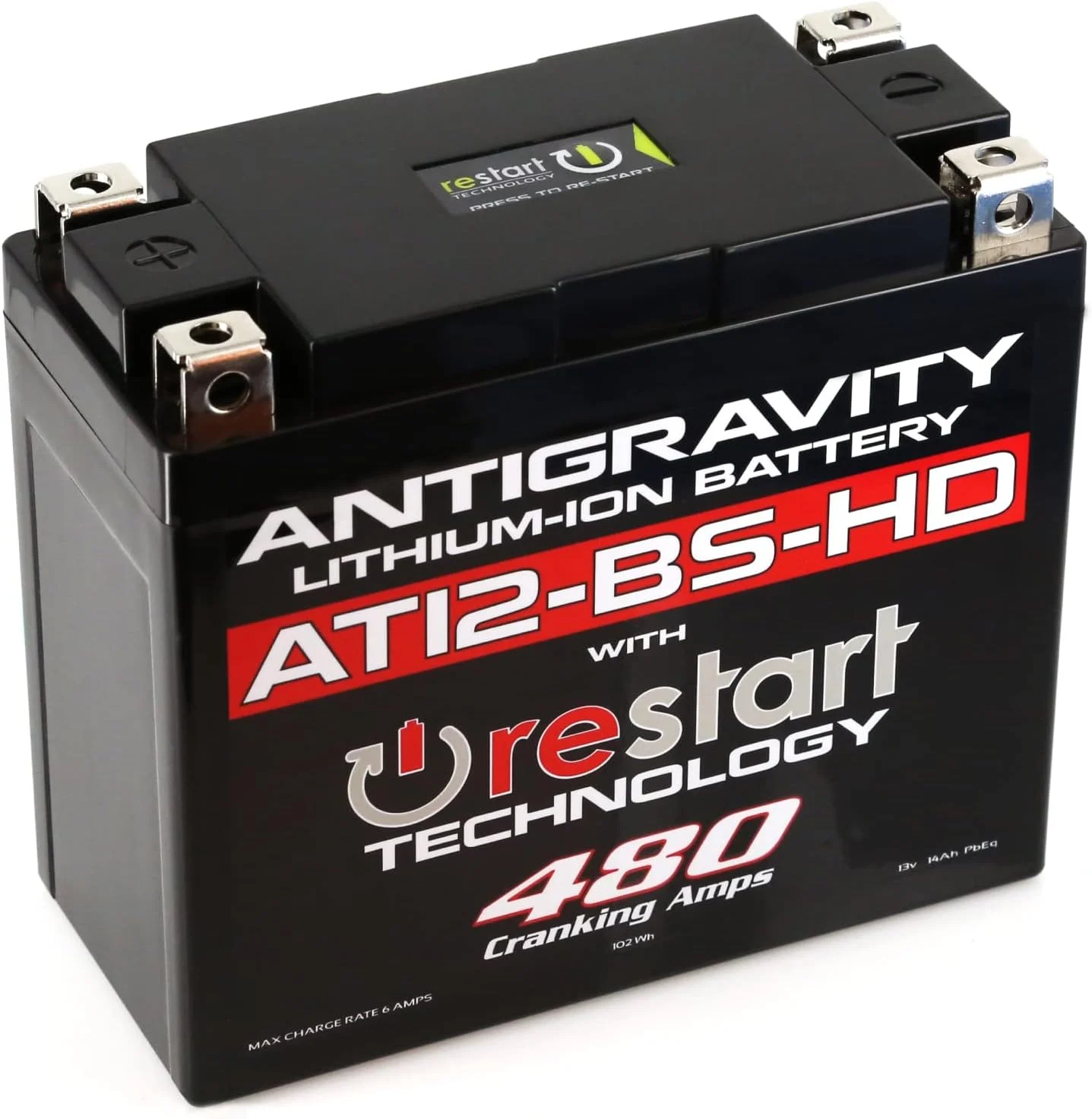 Antigravity AT12-BS-HD Heavy Duty Lithium Motorcycle and Powersport Battery with Built-In Jump Starting 12V 8Ah, ATV, Quad UTV, Scooter, Lawn Mower, Generator Battery – Ducati, Yamaha, Kawasaki