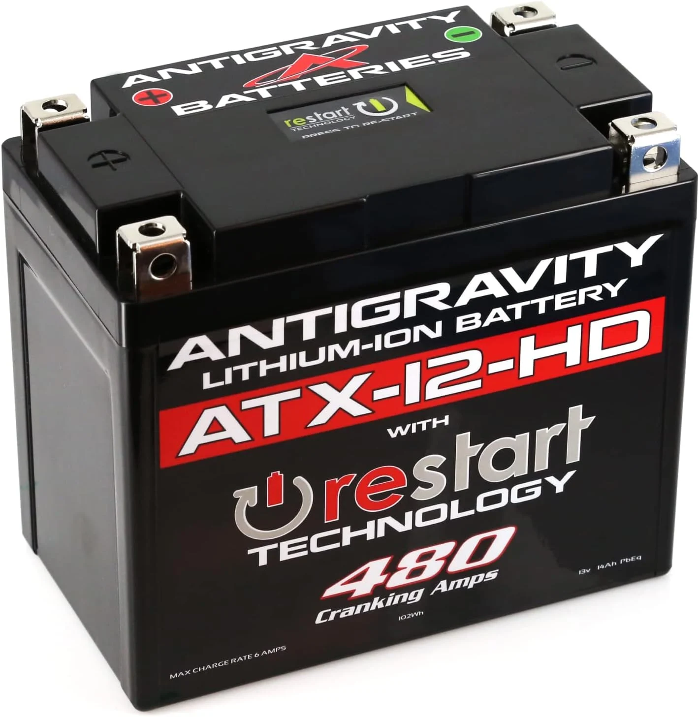 Antigravity ATX12-HD. Heavy Duty Lithium Motorcycle and Powersport Battery with Built in Jump Starting, 8Ah, ATV, Quad, UTV, Scooter, Lawn Mower, Generator Battery – Harley, Honda, Kawasaki