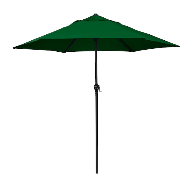 Astella 9-ft Solid Push-Button Tilt Market Patio Umbrella, Hunter Green