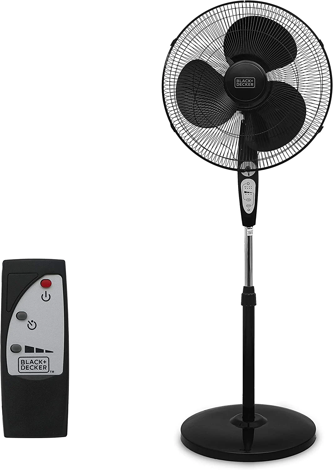 BLACK+DECKER BFSR18B 18 Inches Stand Fan with Remote, Black