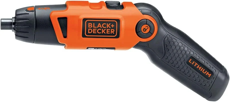 BLACK+DECKER Electric Screwdriver, Cordless, 180 RPM, 3.6V, Spindle Lock with Pivoting Handle, Charger and 2 Hex Shank Bits Included (Li2000)