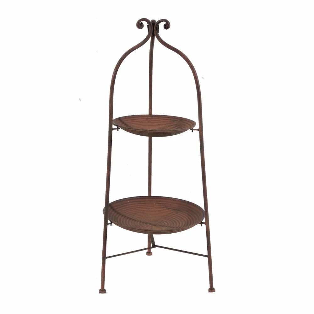 Benzara Aesthetically Detailed 2 Tiered Tray