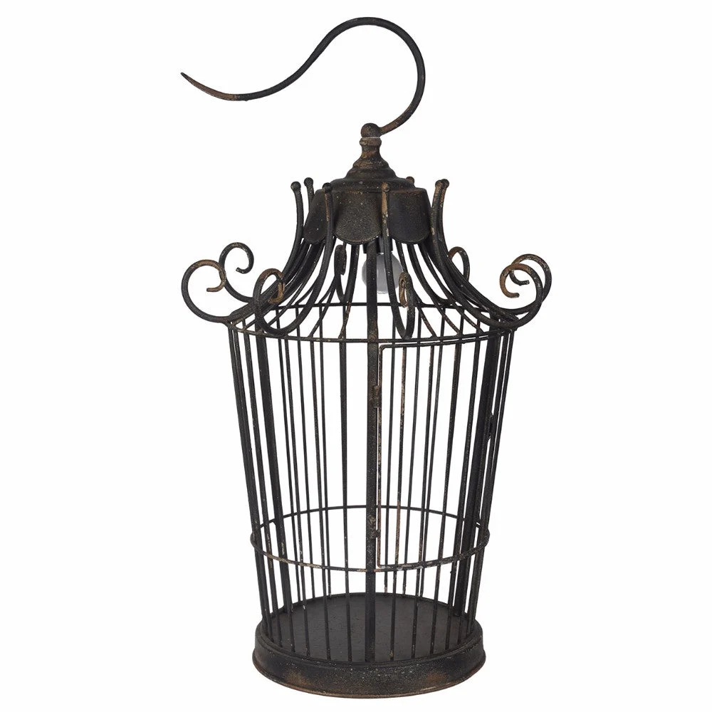 Benzara Old World Styled Birdcage Table Lamp