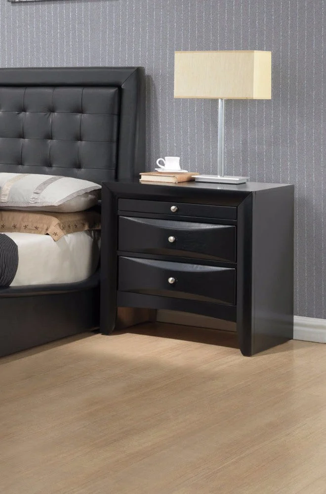 Benzara Contemporary 2 Drawer Wood Nightstand by Ireland , Black