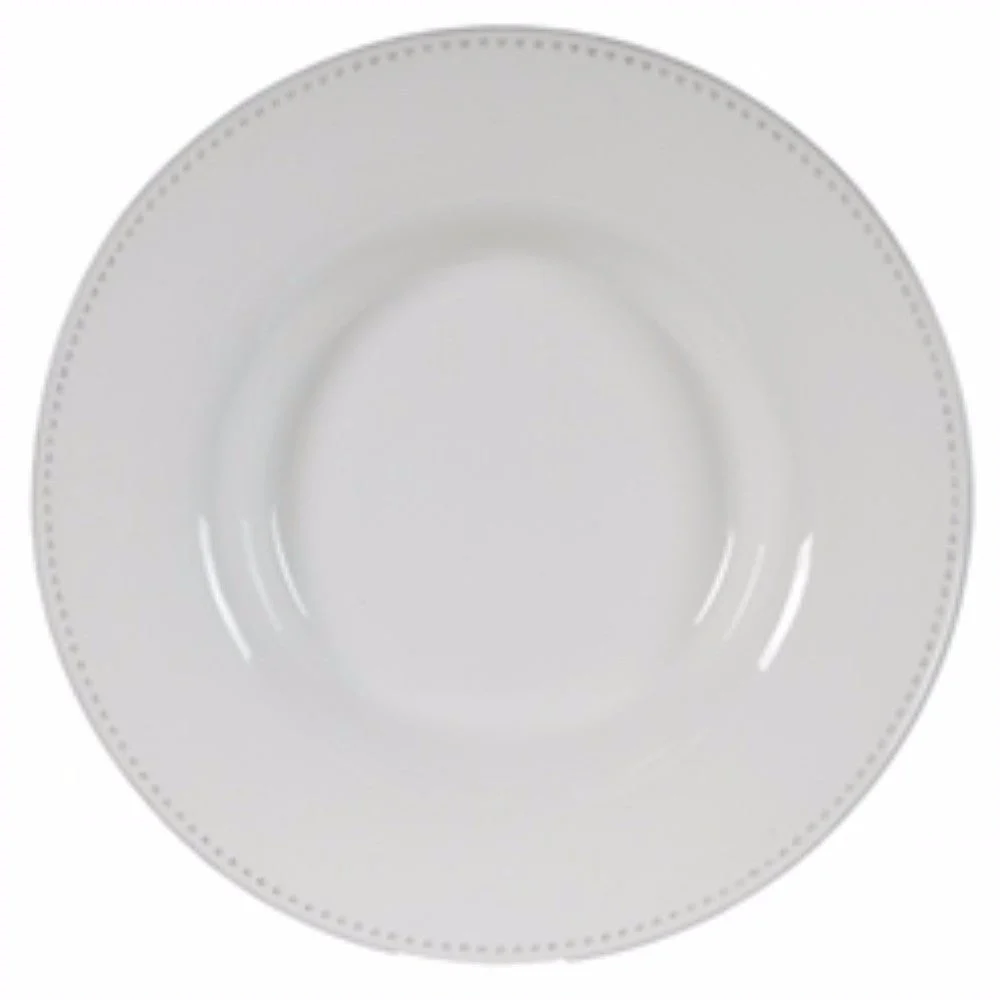 Benzara Enticing Round Decorative Porcelain Plate, White