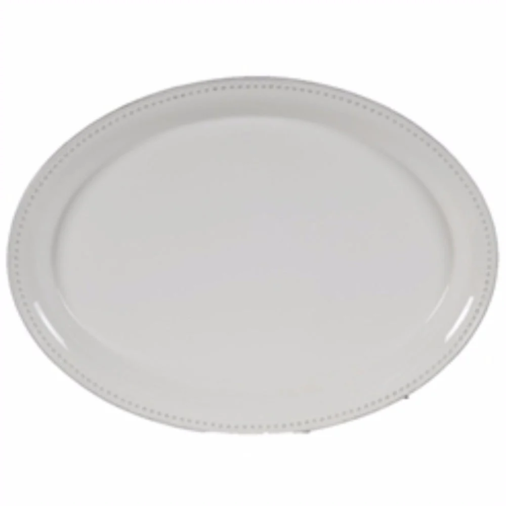 Benzara Circular Porcelain Salad Plate, White