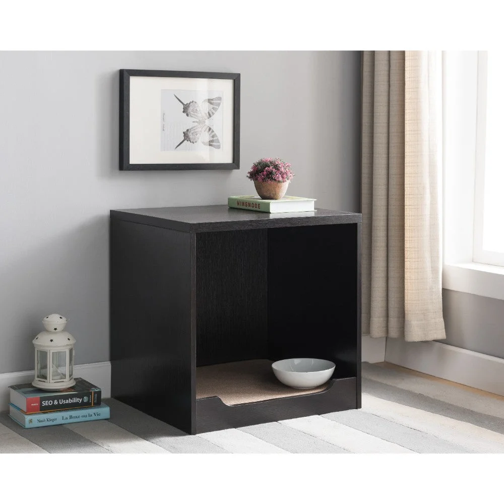 Benzara Wooden Pet End Table, Red Cocoa Brown