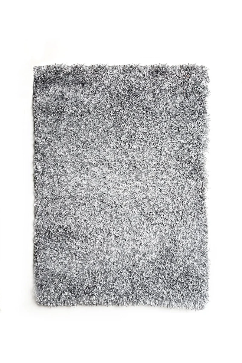 Benzara Contemporary Style Polyester Area Rug with Cotton Backing, Gray