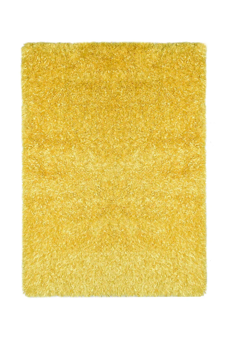 Benzara Contemporary Style Polyester Area Rug with Cotton Backing, Yellow