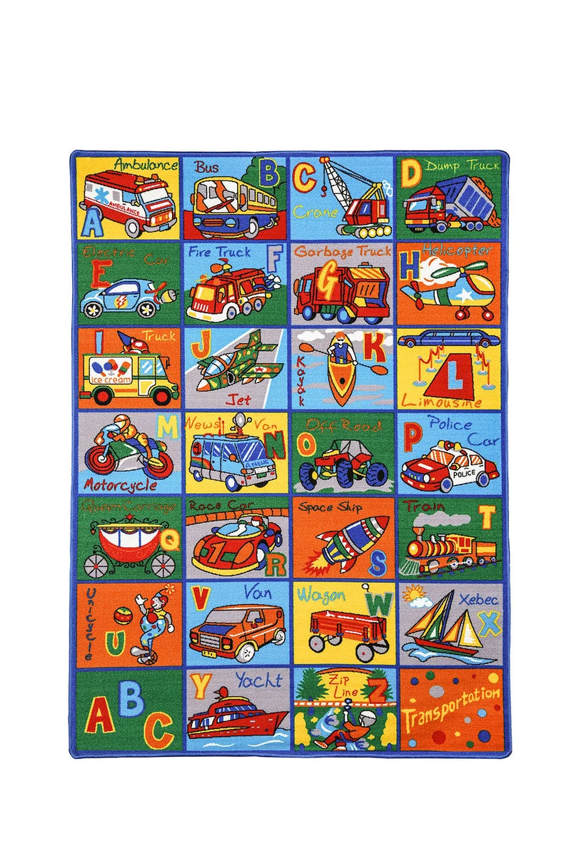 Benzara Pictorial Machine Tufted Area Rug In Polyester With Nylon Backing, Multicolor
