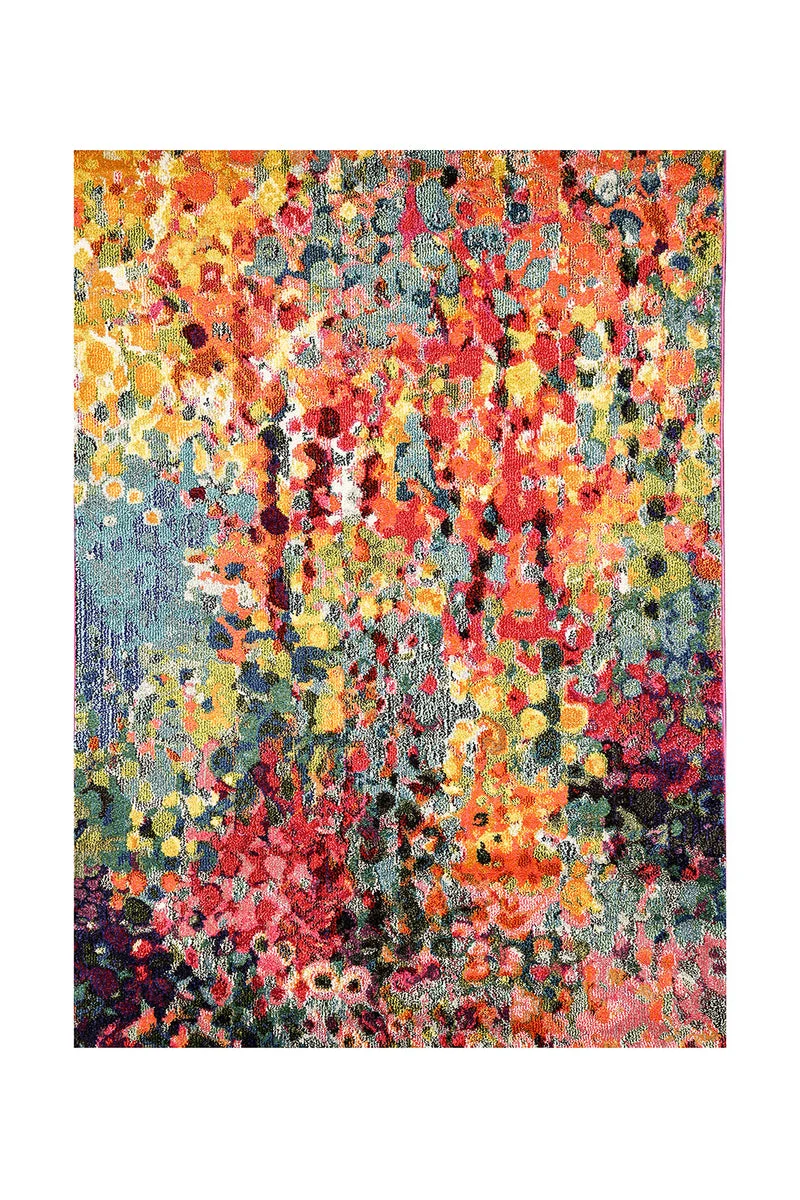 Benzara Polypropylene Area Rug With Jute Mesh Backing, Multicolor