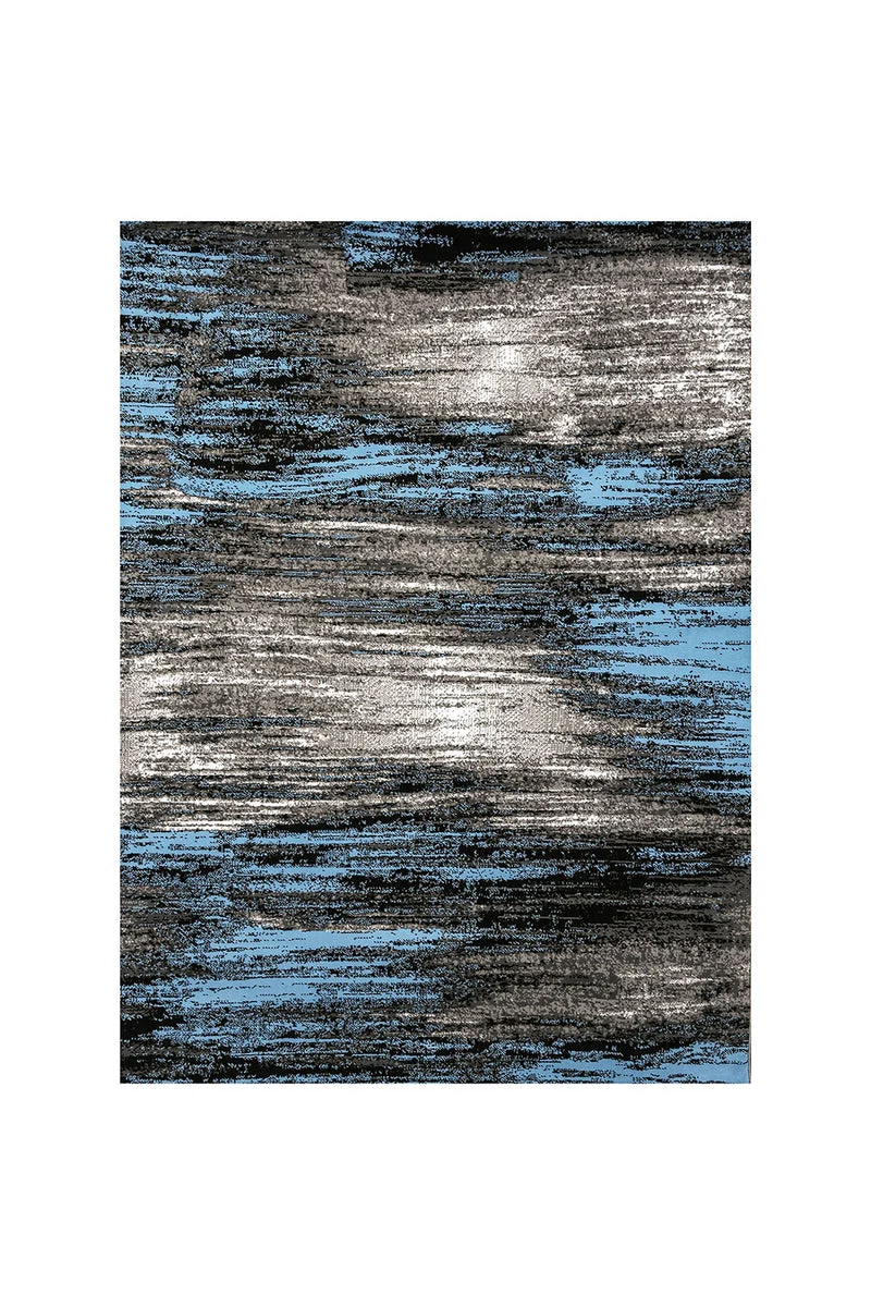 Benzara Shaded Patterned Area Rug In Polyester With Jute Mesh, Small, Blue and Gray