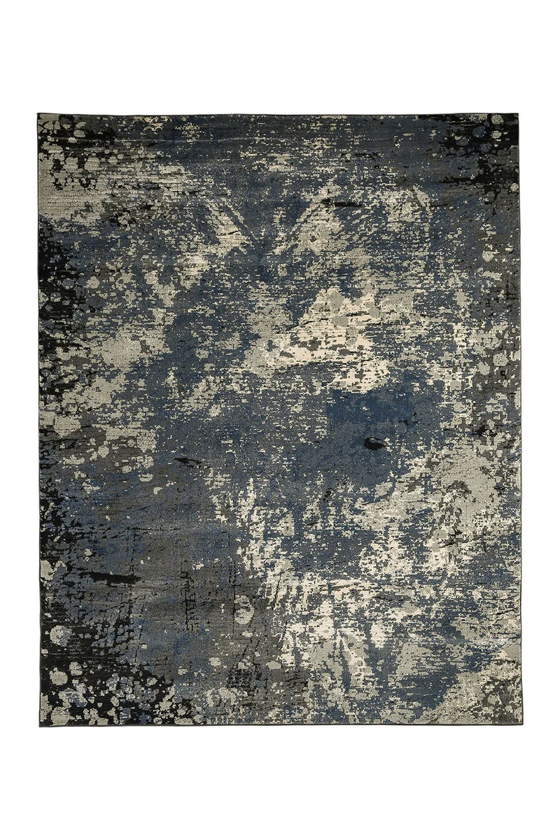 Benzara Distressed Polyester Area Rug With Jute Mesh Backing, Small, Multicolor