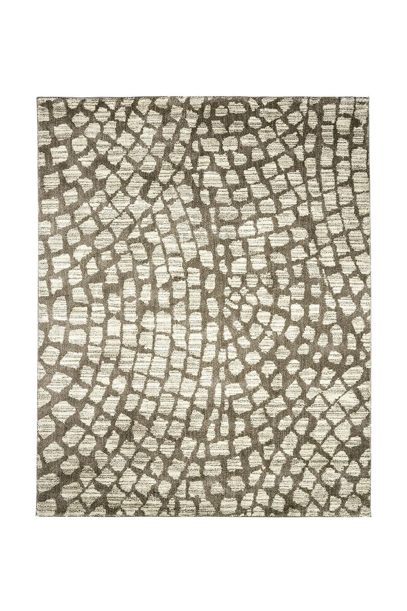 Benzara Contemporary Area Rug In Recycled Polyester & Latex Backing, Beige & Gray