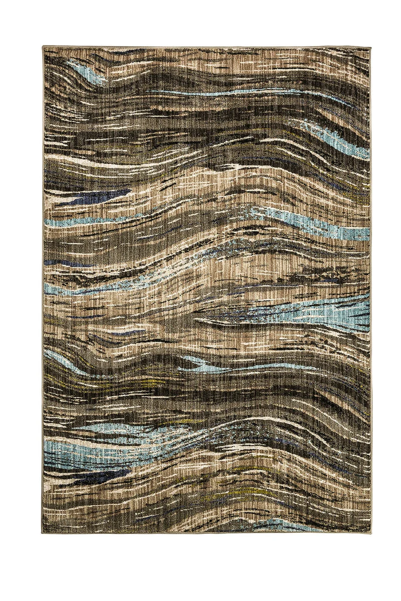 Benzara Designer Area Rug In Recycled Polyester & Latex Backing, Multicolor