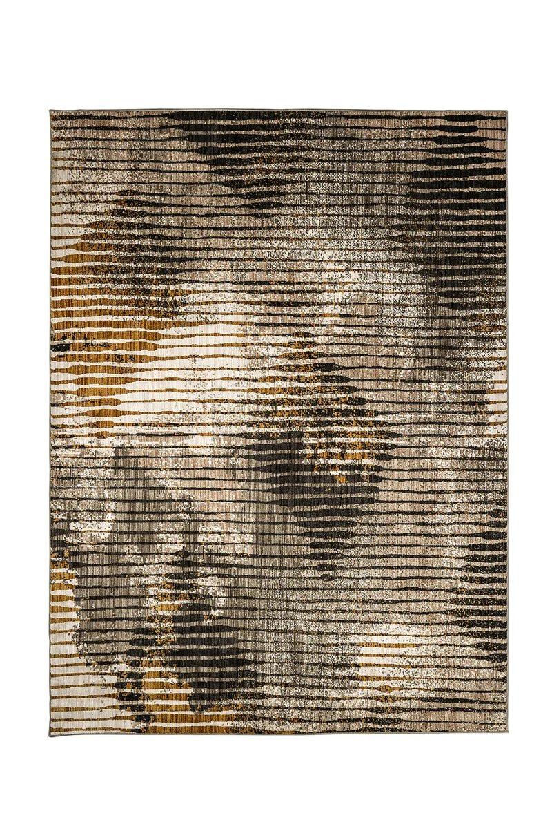 Benzara Linear Designed Polyester Area Rug With Latex Backing, Multicolor