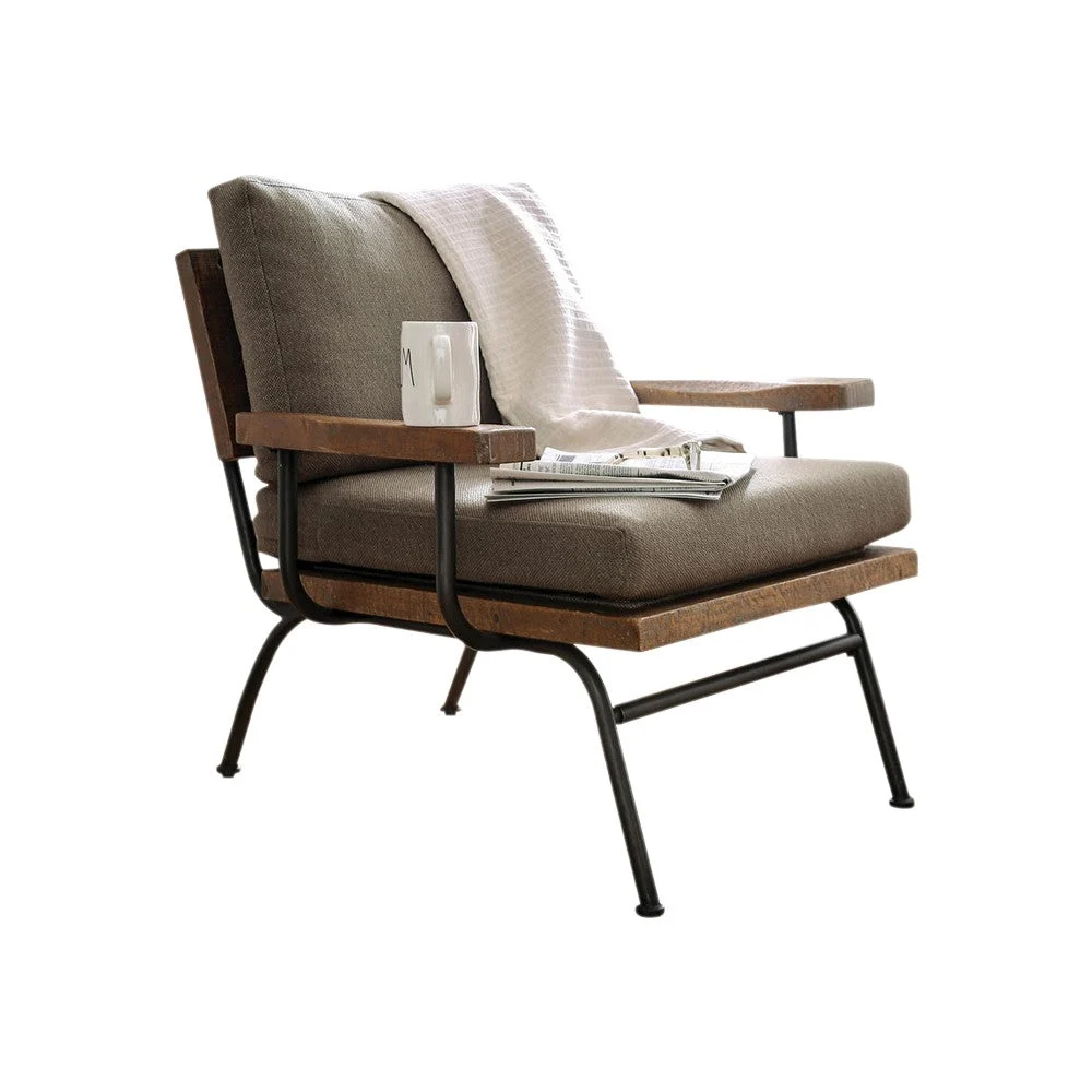 Benzara Fabric Upholstered Accent Chair, In Brown And Black