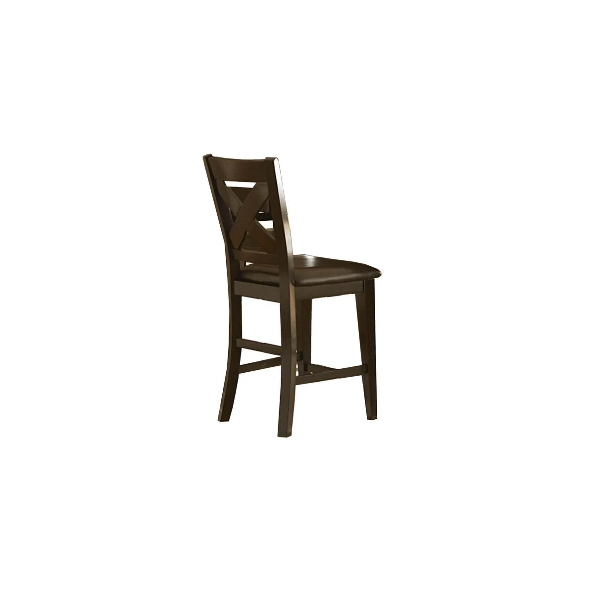 Benzara BM190183 Contemporary Style Wooden Counter Height Chair with X Back Design, Set of 2, Brown