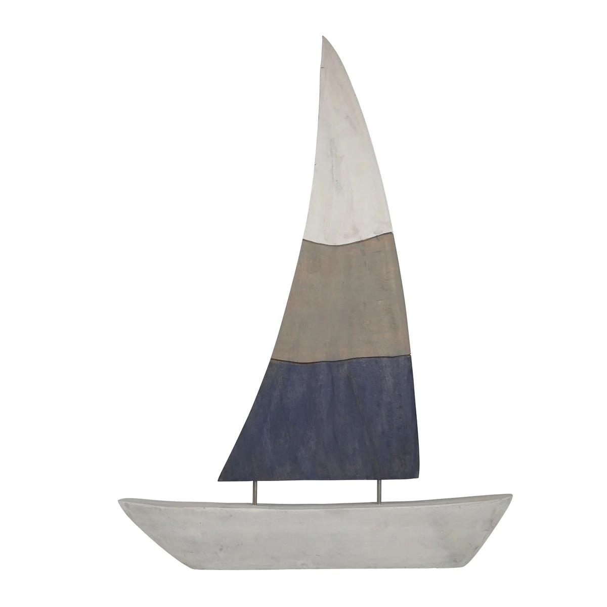 Benzara Nautical Charmed Mango Wood Sailboat Decor with Right Side Mainsail, Multicolor