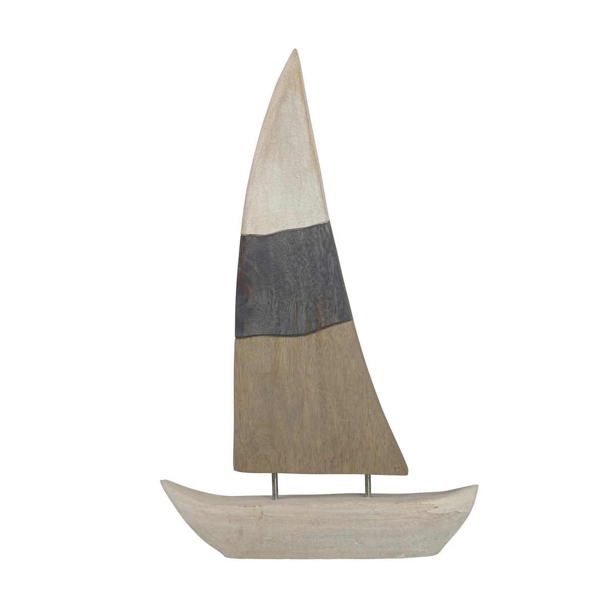 Benzara Nautical Charmed Mango Wood Sailboat Decor with Left Side Mainsail, Multicolor
