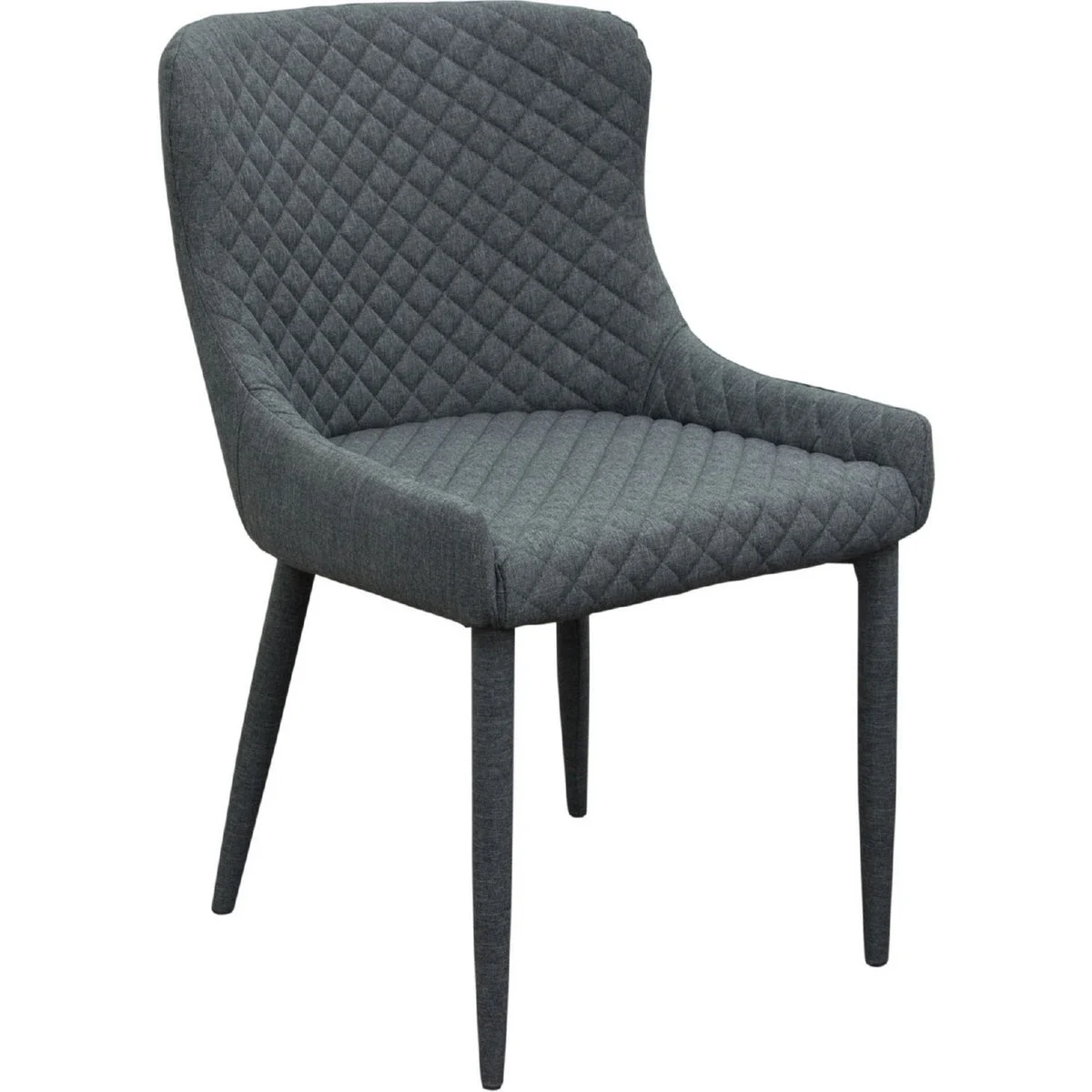 Benzara Fabric Upholstered Meta Accent Chairs with Diamond Stitch Design, Gray, Pack of Two