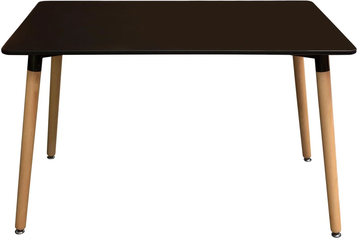 Benzara Wooden Rectangular Dining Table with Splayed Legs, Black and Brown