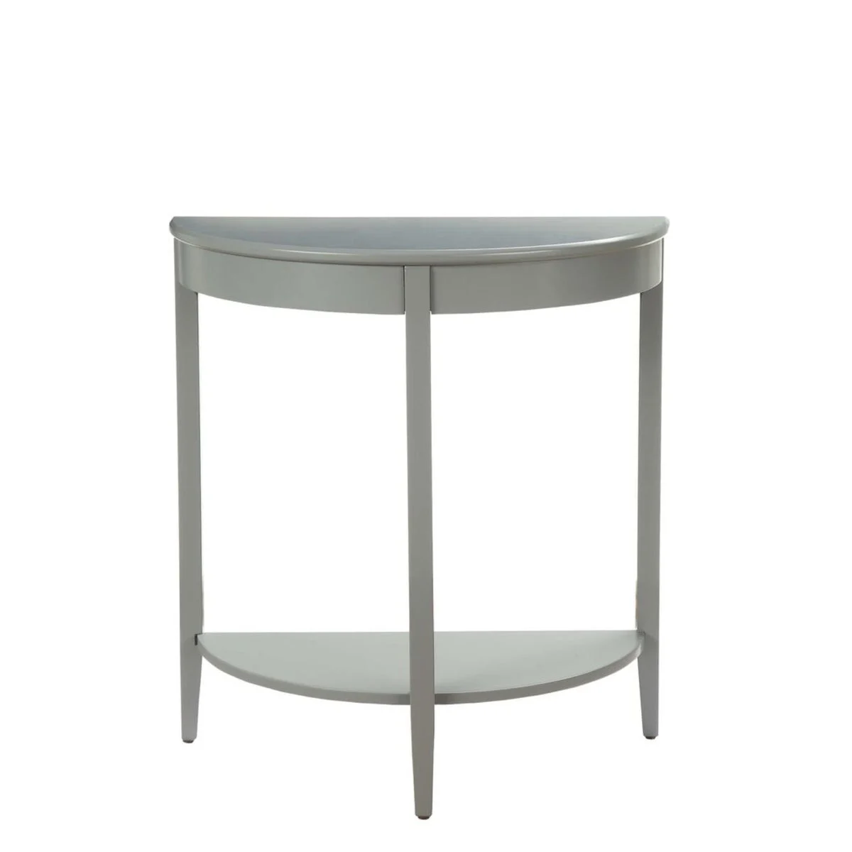 Benzara Wooden Half Moon Shaped Console Table with One Open Bottom Shelf, Gray