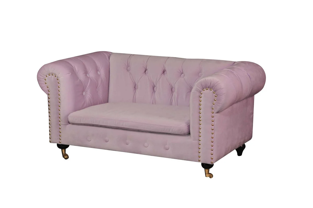 Benzara Velvet Upholstered Wooden Kids Sofa with Button Tufting, Pink