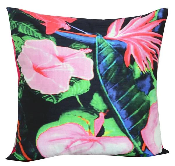 Benzara 20 X 20 Inch Polyester Pillow With Tropical Digital Print, Set of 2, Multicolor