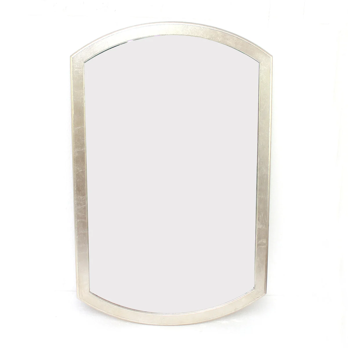 Benzara Contemporary Wooden Wall Mirror with Arched Top and Bottom, Gold