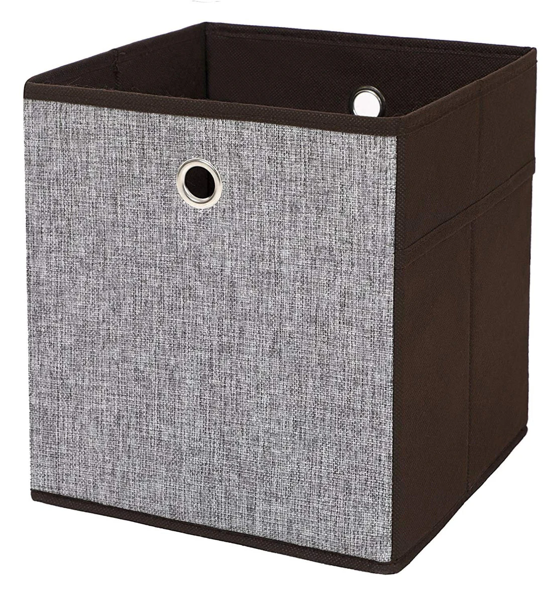 Benzara Clothes Storage Box with Fabric Wrapping, Set of 4, Brown and Gray