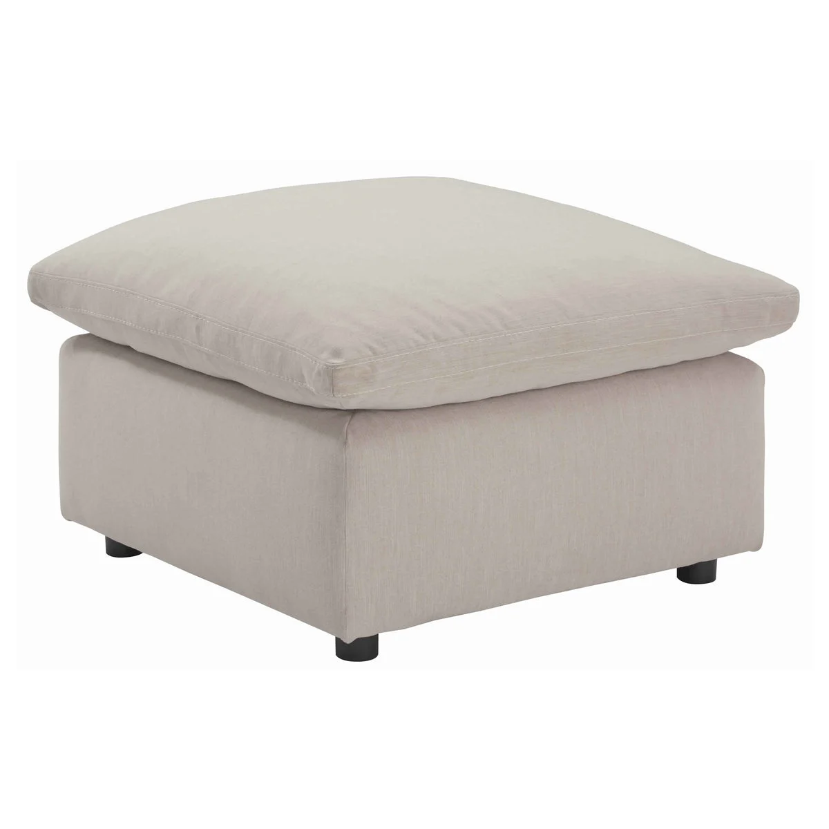 Benzara Transitional Style Oversized Ottoman with Loose Pillow Top Seating, Beige