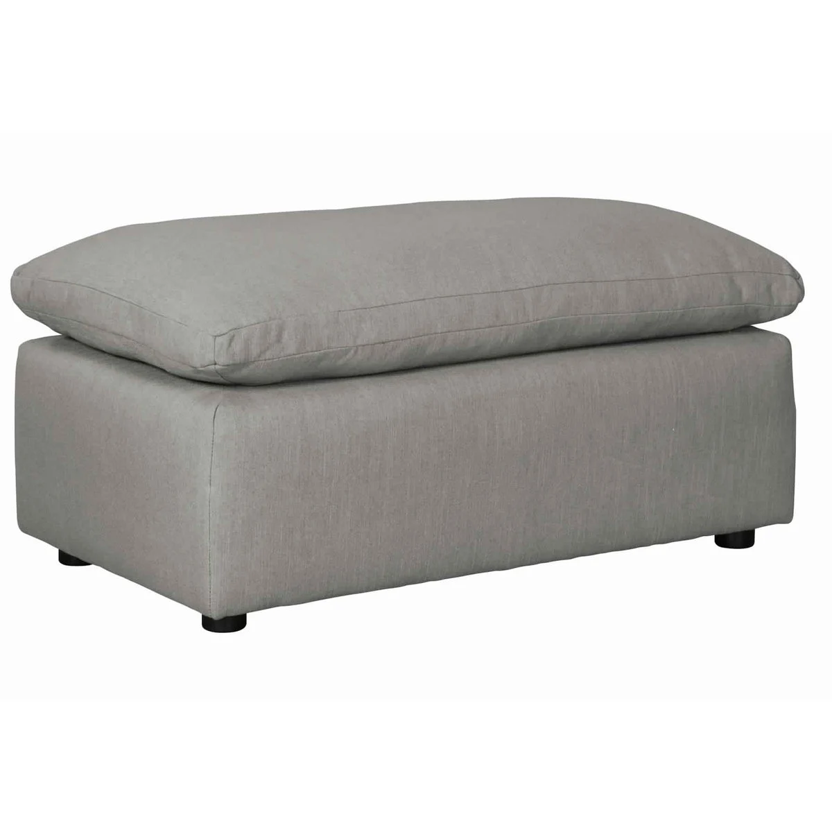 Benzara Wooden Oversized Ottoman with Reversible Cushion and Tubular Legs, Gray