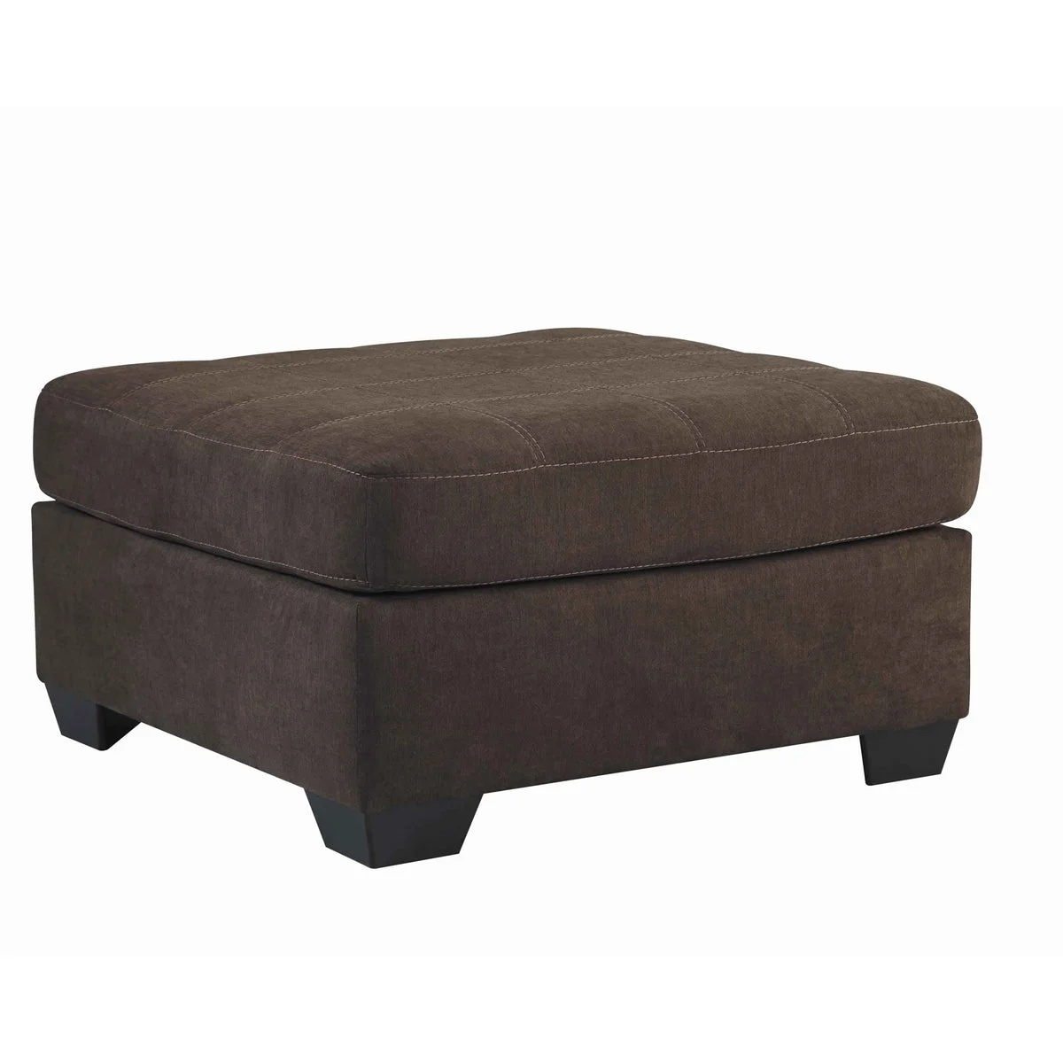 Benzara Contemporary Wooden Oversized Ottoman with Tapered Block Legs, Walnut Brown