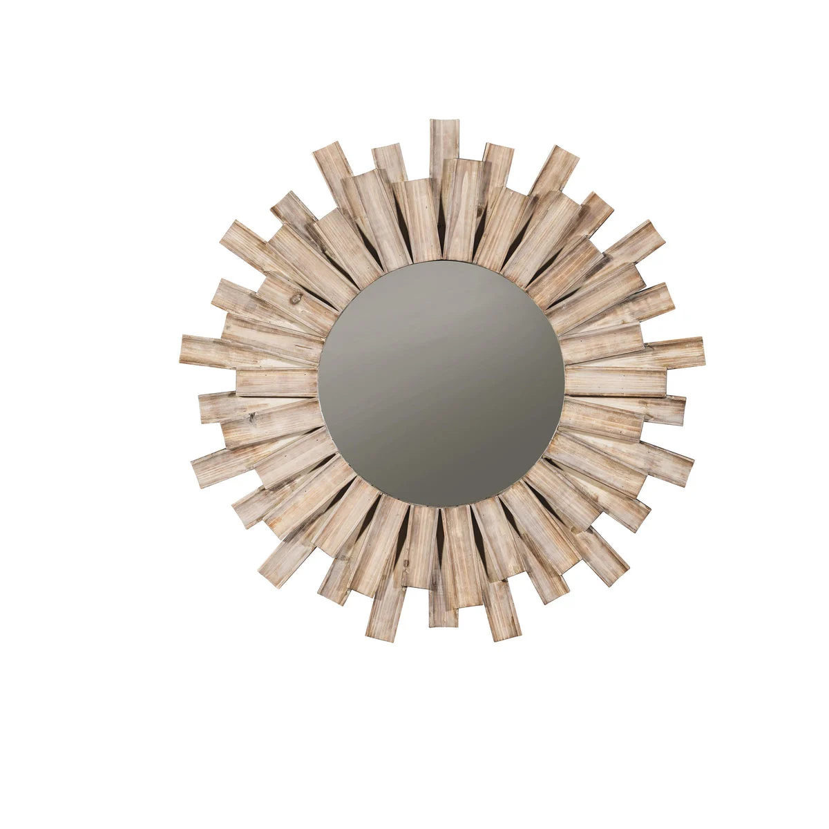Benzara Contemporary Style Accent Mirror with Sun Burst Frame, Brown and Silver