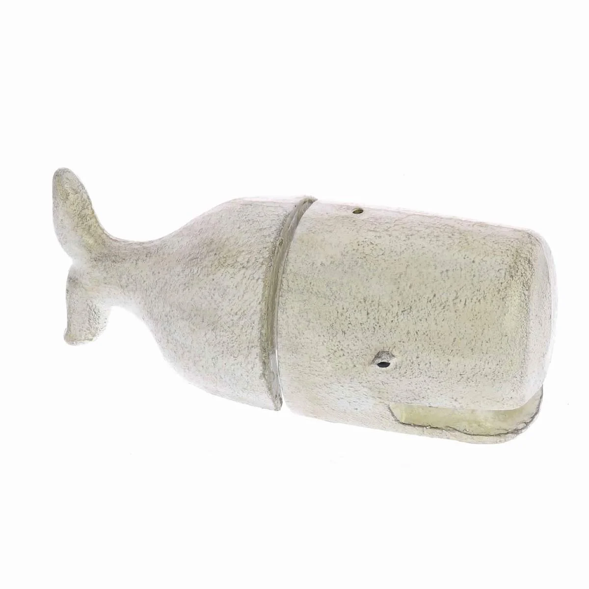 Benzara BM209723 Whale Design Hand Painted Metal Bookend, Pair of 2, Distressed White