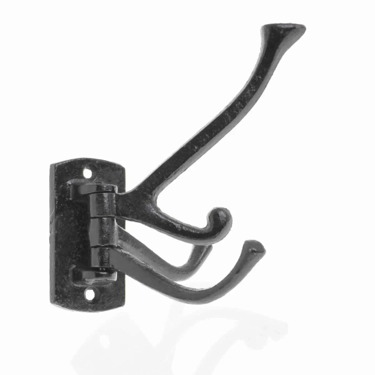 Benzara BM209731 Adjustable Metal Frame Wall Hook with Mounting Holes, Black