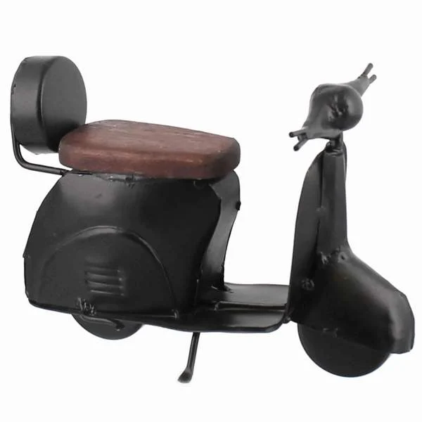 Benzara BM209755 Metal Frame Miniature Scooter Sculpture, Black and Brown