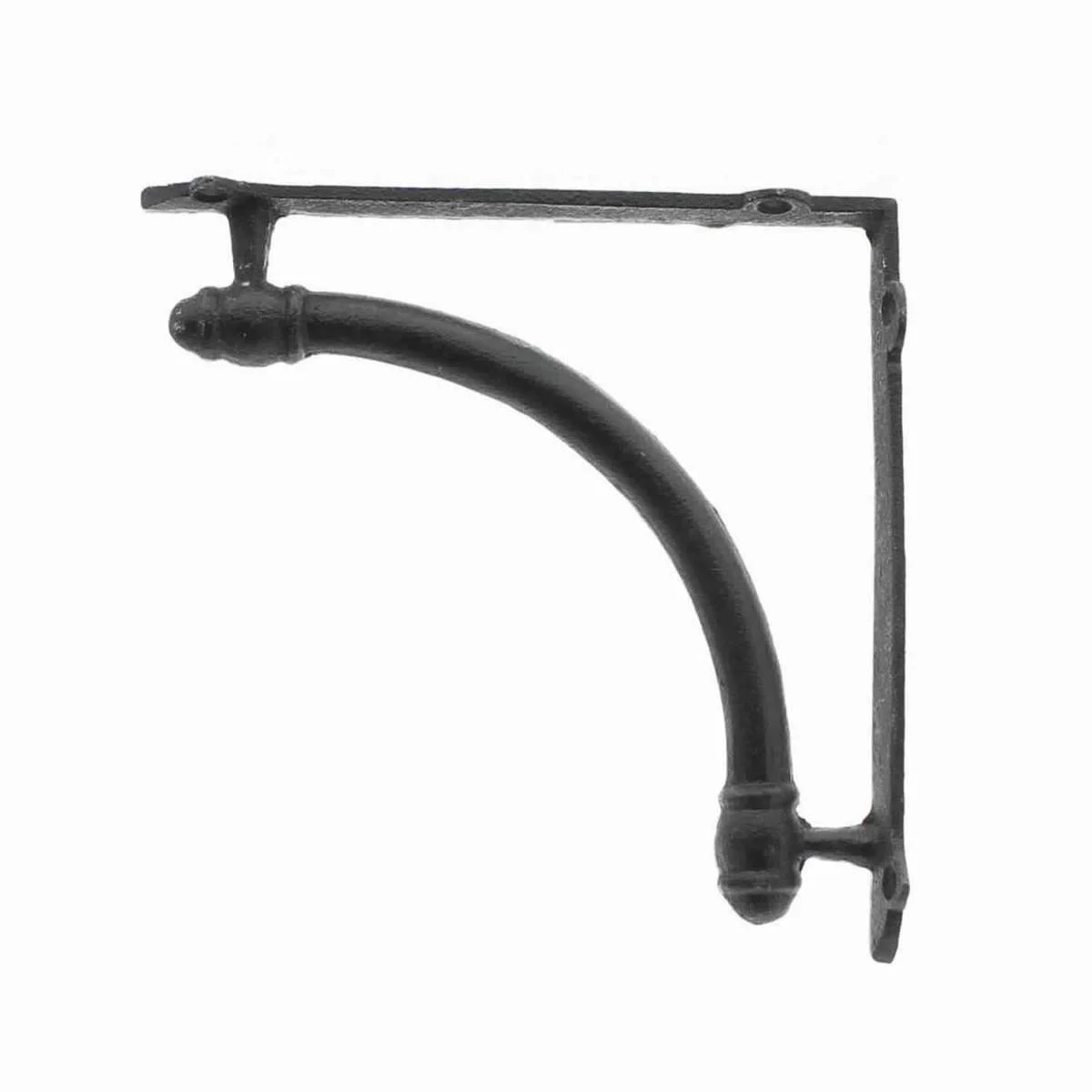 Benzara BM209784 Metal Frame Wall Bracket with Curved Anterior, Antique Black