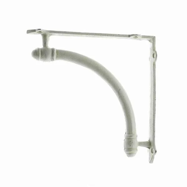 Benzara BM209785 Metal Frame Wall Bracket with Curved Anterior, Antique White